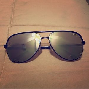 Quay High Key Black Reflective Silver Sunglasses